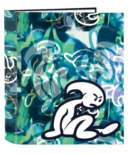 Safta El Niño Kook Ordner, Folio, 4 Ringe, ideal für Kinder verschiedener Altersgruppen, bequem und vielseitig, Qualität und Widerstandsfähigkeit, 27 x 6 x 33 cm, marineblau, M, Casual von safta