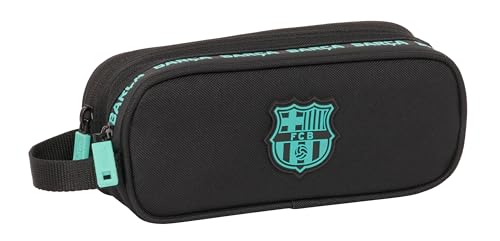 Safta F.C. Barcelona 3. Team – Federmäppchen für Kinder, Federmäppchen für Kinder, ideal für Kinder im Schulalter, bequem und vielseitig, Qualität und Widerstandsfähigkeit, 21 x 6 x 8 cm, Schwarz, von safta