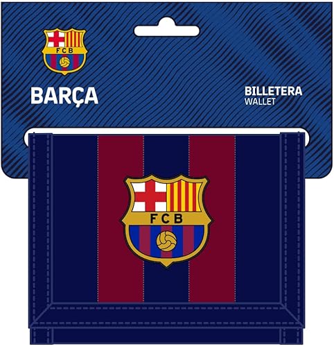 Safta F.C. Barcelona Geldbörse mit Kopfteil, Geldbörse, Geldbörse, bequem und vielseitig, Qualität und Strapazierfähigkeit, 12,5 x 9,5 cm, Marineblau/Rot, Marineblau/Rot, Estándar, Casual von safta