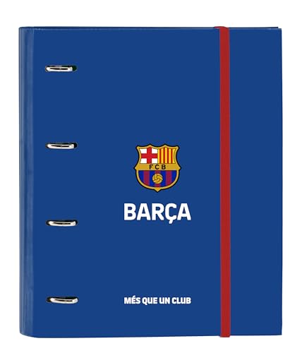 Safta FC Barcelona 2. Teammappe mit 4 Ringen, 35 cm, mit 100 A4-Blättern, ideal für Kinder unterschiedlichen Alters, bequem und vielseitig, Qualität und Widerstandsfähigkeit, 27 x 3,5 x 32 cm, Blau von safta