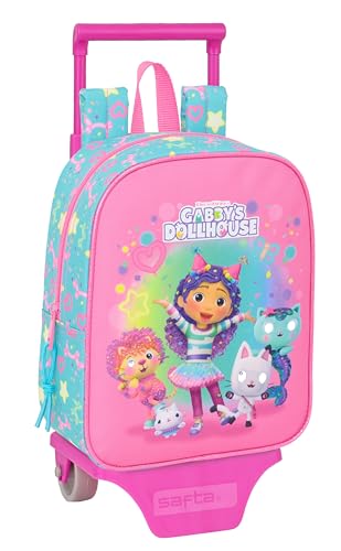 Safta GABBY'S DOLLHOUSE CONFETTI Kindergartenrucksack mit Wagen, ideal für Kinder verschiedener Altersgruppen, bequem und vielseitig, Qualität und Widerstandsfähigkeit, 22 x 10 x 27 cm, rosa/türkis, M Safta GABBY'S DOLLHOUSE CONFETTI Kindergartenrucksack mit Wagen, ideal für Kinder verschiedener Altersgruppen, bequem und vielseitig, Qualität und Widerstandsfähigkeit, 22 x 10 x 27 cm, rosa/türkis, M von safta