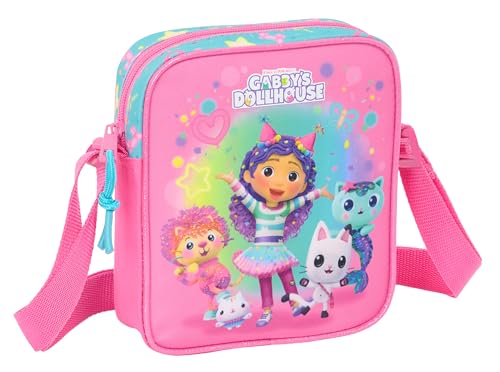Safta GABBY'S DOLLHOUSE CONFETTI Kleine Umhängetasche, Kindertasche, ideal für Kinder von 5 bis 14 Jahren, bequem und vielseitig, Qualität und Widerstandsfähigkeit, 16 x 4 x 18 cm, rosa/türkis, M Safta GABBY'S DOLLHOUSE CONFETTI Kleine Umhängetasche, Kindertasche, ideal für Kinder von 5 bis 14 Jahren, bequem und vielseitig, Qualität und Widerstandsfähigkeit, 16 x 4 x 18 cm, rosa/türkis, M von safta