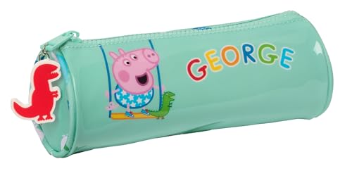 Safta GEORGE Rundes Federmäppchen für Kinder, Federmäppchen für Kinder, ideal für Kinder von 5 bis 14 Jahren, bequem und vielseitig, Qualität und Stärke, 20 x 7 cm, Mintgrün, Minzgrün, Estándar, von safta