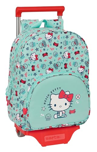 Safta Unisex Kids M020d TROLLS 3 - Kinderrucksack mit Trolley 705, ideal für Kinder unterschiedlichen Alters, bequem und vielseitig, Qualität und Widerstandsfähigkeit, 26 x 11 x 34 cm, Rosa, türkis, von safta