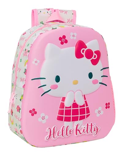Safta HELLO KITTY Schulrucksack mit 3D-Design, anpassbar an den Wagen, ideal für Kinder verschiedener Altersgruppen, bequem und vielseitig, Qualität und Widerstandsfähigkeit, 27 x 10 x 33 cm, Safta HELLO KITTY Schulrucksack mit 3D-Design, anpassbar an den Wagen, ideal für Kinder verschiedener Altersgruppen, bequem und vielseitig, Qualität und Widerstandsfähigkeit, 27 x 10 x 33 cm, von safta