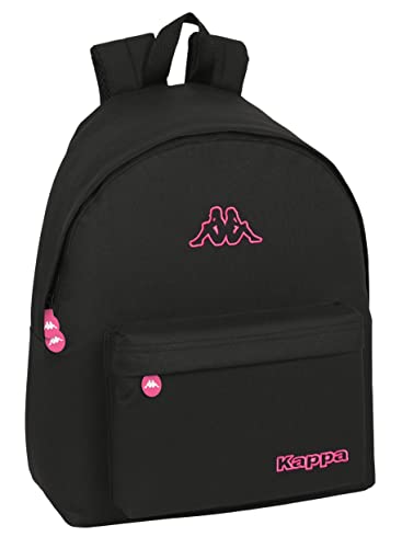 Safta KAPPA Kinder-Tagesrucksack, hohe Qualität, maximale Widerstandsfähigkeit, bequem und vielseitig, 33 x 15 x 42 cm, ideal für Kinder und Jugendliche, Schwarz, Schwarz, Estándar, Casual von safta