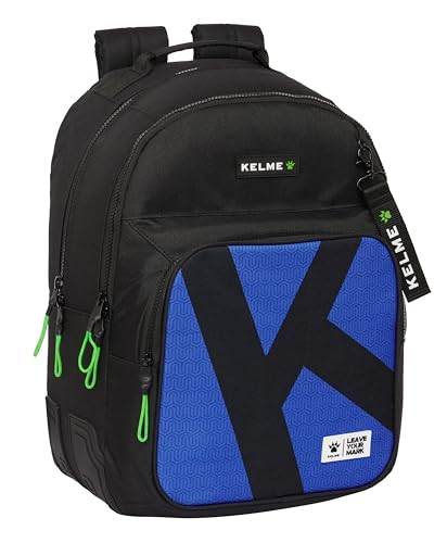 Safta KELME ROYAL Schulrucksack für Kinder, ideal für Kinder unterschiedlichen Alters, bequem und vielseitig, Qualität und Widerstandsfähigkeit, 32 x 15 x 42 cm, Schwarz, Schwarz , Estándar, Casual von safta