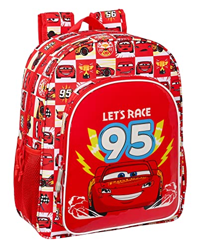 Safta Kinder-Rucksack Adapt. Cars LET'S RACE, Weiß und Rot, Estándar, Casual von safta