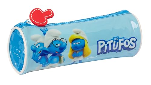 Safta LOS SCHULLEN - Rundes Federmäppchen für die Schule, Federmappe für Kinder, ideal für Kinder von 5 bis 14 Jahren, bequem und vielseitig, Qualität und Stärke, 20 x 7 cm, himmelblau/blau, von safta