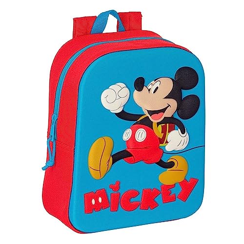 Safta M011 MINNIE 3D-Kinderrucksack, anpassbar an den Wagen, einfache Reinigung, ideal für Kinder verschiedener Altersgruppen, bequem und vielseitig, Qualität und Widerstandsfähigkeit, 22 x 10 x 27 von safta