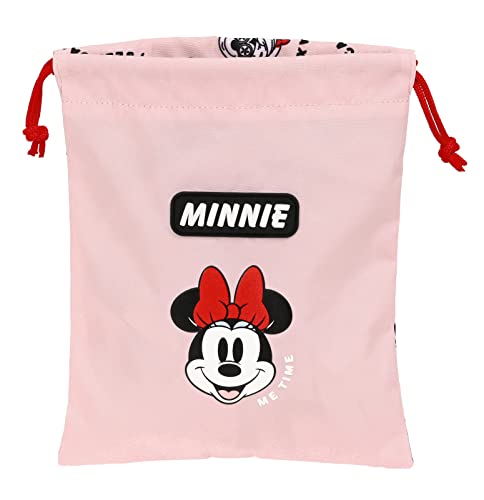 Safta -M237 Minnie Mouse Me Time-Lunchtasche, maximale Widerstandsfähigkeit, Lebensmittelhalter, Spielzeit, 20 x 25 cm, Hellrosa, Standard (812312237), hellrosa, Estándar, Casual von safta