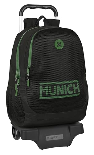 Safta M313 MUNICH College Schulrucksack mit Trolley, ideal für Kinder unterschiedlichen Alters, bequem und vielseitig, Qualität und Widerstandsfähigkeit, 33 x 15 x 43 cm, Grau Unisex Kinder (1 Stück), von safta