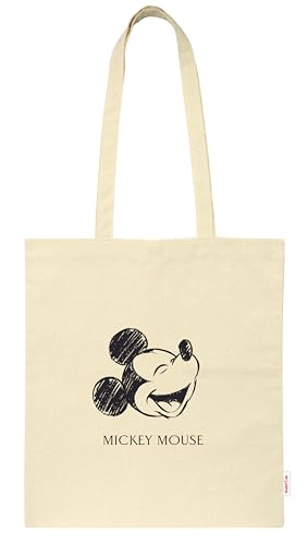 Safta MICKEY MOUSE - Tote Bag Damen-Tasche, bequem und vielseitig, Qualität und Widerstandsfähigkeit, 38 x 42 cm, Naturbeige, beige (Natural Beige), Estándar, Casual von safta