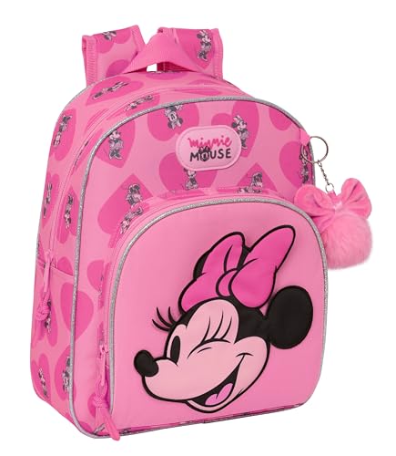 Safta MINNIE MOUSE LOVING Kinderrucksack, ideal für Kinder unterschiedlichen Alters, bequem und vielseitig, Qualität und Widerstandsfähigkeit, 28 x 10 x 34 cm, Rosa, Rosa, Estándar, Casual von safta