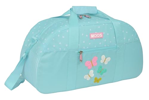 Safta MOOS BUTTERFLIES Sporttasche, Rucksack, ideal für Kinder unterschiedlichen Alters, bequem und vielseitig, Qualität und Widerstandsfähigkeit, 50 x 26 x 20 cm, Hellblau, hellblau, Estándar, Casual von safta