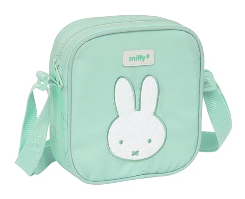 Safta Miffy Menta Kleine Umhängetasche für Kinder, ideal für Kinder von 5 bis 14 Jahren, bequem und vielseitig, Qualität und Widerstandsfähigkeit, 16 x 4 x 18 cm, Minzgrün, Minzgrün, Estándar, Casual von safta