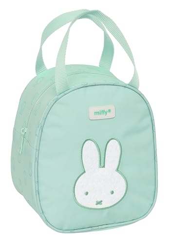 Safta Miffy Menta Thermo-Kulturbeutel für Kinder, anpassbar an den Wagen, ideal für Kinder von 5 bis 14 Jahren, bequem und vielseitig, Qualität und Widerstandsfähigkeit, 19 x 14 x 22 cm, Minzgrün, von safta