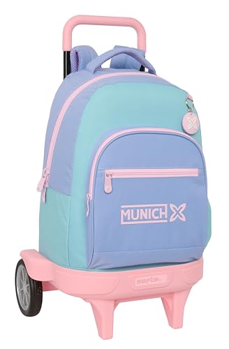 Safta München Melow Großer Rucksack mit Rädern, kompakt, abnehmbar, ideal für Kinder verschiedener Altersgruppen, bequem und vielseitig, Qualität und Widerstandsfähigkeit, 33 x 22 x 45 cm, Blau Safta München Melow Großer Rucksack mit Rädern, kompakt, abnehmbar, ideal für Kinder verschiedener Altersgruppen, bequem und vielseitig, Qualität und Widerstandsfähigkeit, 33 x 22 x 45 cm, Blau von safta