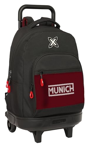 Safta München Vulcan Großer Rucksack mit Rädern, kompakt, abnehmbar, ideal für Kinder verschiedener Altersgruppen, bequem und vielseitig, Qualität und Widerstandsfähigkeit, 33 x 22 x 45 cm, Schwarz Safta München Vulcan Großer Rucksack mit Rädern, kompakt, abnehmbar, ideal für Kinder verschiedener Altersgruppen, bequem und vielseitig, Qualität und Widerstandsfähigkeit, 33 x 22 x 45 cm, Schwarz von safta