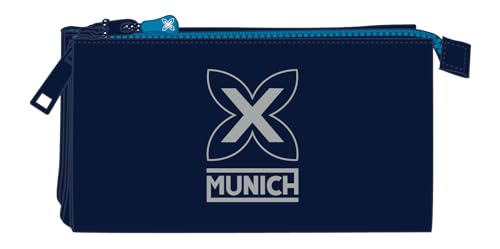 Safta Munich Nautic - Federmäppchen für Kinder, Federmäppchen für Kinder, ideal für Schulkinder, bequem und vielseitig, Qualität und Beständigkeit, 22 x 3 x 12 cm, Marineblau, Marineblau, Estándar, von safta