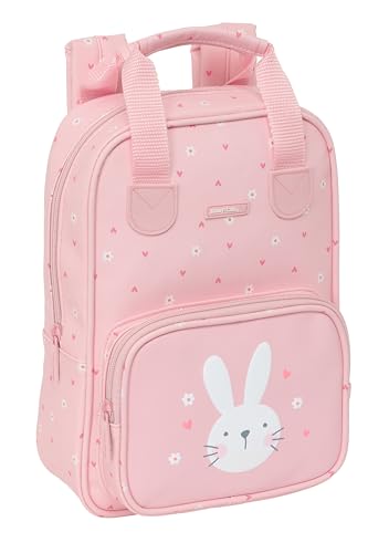 Safta PREESCOLAR BUNNY Kinderrucksack, mit Griffen, leicht zu reinigen, ideal für Kinder unterschiedlichen Alters, bequem und vielseitig, Qualität und Widerstandsfähigkeit, 20 x 8 x 28 cm, Rosa, Rosa, von safta