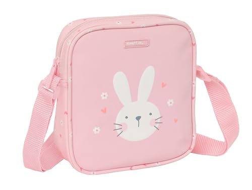 Safta PREESCOLAR BUNNY Kleine Umhängetasche für Kinder, Kindertasche, ideal für Kinder von 5 bis 14 Jahren, bequem und vielseitig, Qualität und Widerstandsfähigkeit, 16 x 4 x 18 cm, Rosa, Rosa, von safta