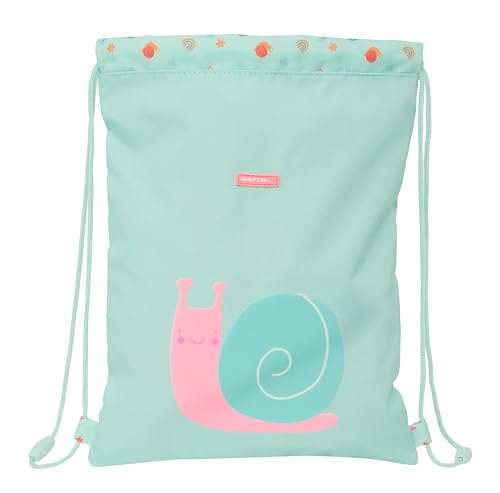 Safta PREESCOLAR CARACOL - Flacher Junior Rucksack, leicht zu reinigen, Rucksack, ideal für Kinder unterschiedlichen Alters, bequem und vielseitig, Qualität und Widerstandsfähigkeit, 26 x 1 x 34 cm, von safta