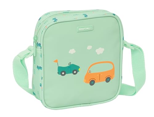 Safta PreESCOLAR Cars Kleine Umhängetasche für Kinder, Kindertasche, ideal für Kinder von 5 bis 14 Jahren, bequem und vielseitig, Qualität und Widerstandsfähigkeit, 16 x 4 x 18 cm, Wassergrün, von safta