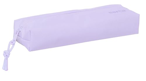 Safta Rechteckiges Federmäppchen für Kinder, ideal für Kinder im Schulalter, bequem und vielseitig, Qualität und Widerstandsfähigkeit, 22 x 7 x 40 cm, Hellviolett, Violett, Estándar, Casual von safta