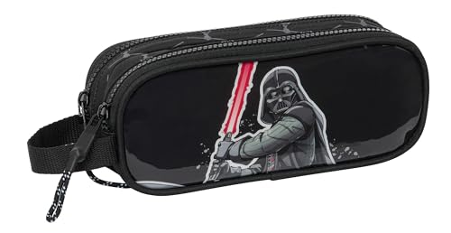 Safta Star Wars The Fighter Federmäppchen für Kinder, Federmäppchen für Kinder, ideal für Schulkinder, bequem und vielseitig, Qualität und Beständigkeit, 21 x 6 x 8 cm, Schwarz, Schwarz, Estándar, von safta