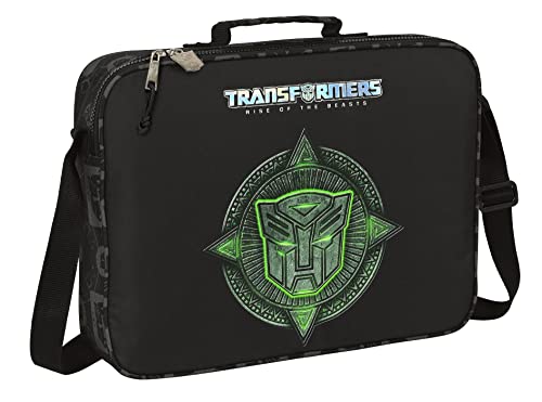 Safta TRANSFORMERS - Schultertasche, Aktentasche, Umhängetasche, bequem und vielseitig, Qualität und Stärke, 38 x 6 x 28 cm, Schwarz, Schwarz, Estándar, Lässig von safta