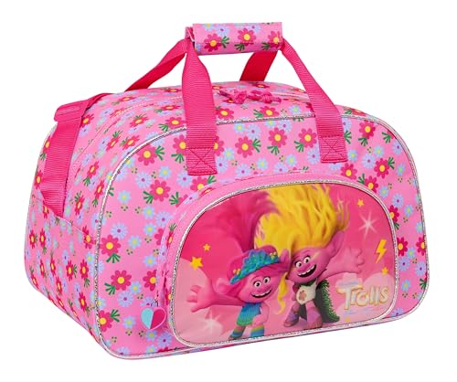 Safta Trolls 3 Sporttasche, Rucksack, ideal für Kinder unterschiedlichen Alters, bequem und vielseitig, Qualität und Widerstandsfähigkeit, 40 x 23 x 24 cm, Rosa, Rosa, Estándar, Casual von safta