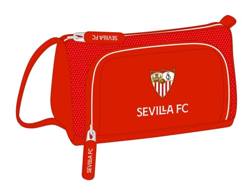 Safta Unisex Kinder Federmäppchen mit ausklappbarer Tasche, leer, Sevilla FC, 200 x 85 x 110 mm, rot von safta