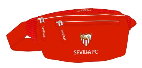 Safta Unisex Kinder Hüfttasche, 230 x 90 x 120 mm Sevilla FC Bauchtasche mit Außentasche 230x90x120mm, rot von safta