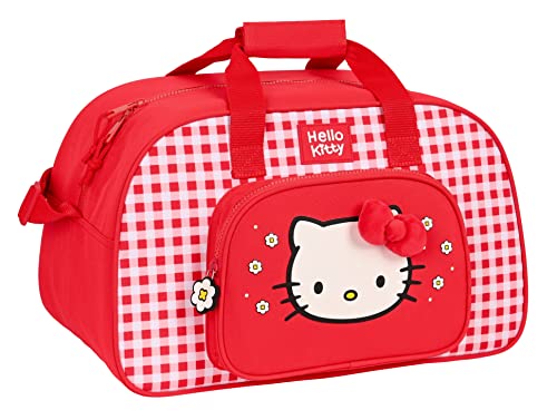 Safta Unisex Kinder M273 Hello Kitty Spring Sporttasche, Rucksack, ideal unterschiedlichen Alters, bequem und vielseitig, Qualität und Widerstandsfähigkeit, 40 x 23 x 24 cm, Rot von safta