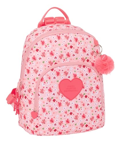 Safta VMB IN BLOOM Mini-Rucksack für den täglichen Gebrauch, ideal für Kinder unterschiedlichen Alters, bequem und vielseitig, Qualität und Widerstandsfähigkeit, 25 x 13 x 30 cm, Rosa, Rosa, Estándar, von safta