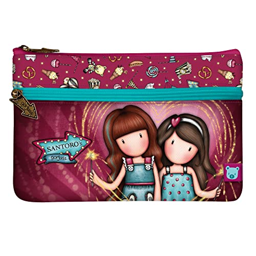 SANTORO Gorjuss Fairground Flachtasche mit Tasche 'Feuerwerk', 23 x 15,5 x 1,5 cm, Polyester, 2 Fächer, Mehrfarbig, Estándar, Casual von Santoro