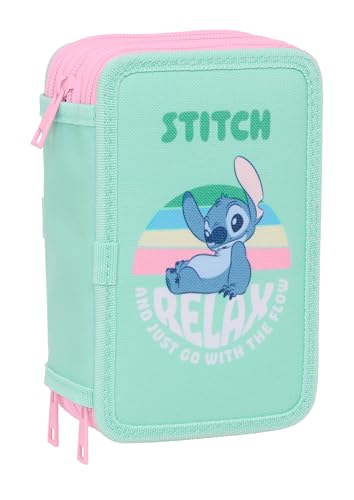 Stitch Schulmäppchen mit 37 Utensilien, Kindermäppchen, ideal für Kinder von 5 bis 14 Jahren, bequem und vielseitig, Qualität und Widerstandsfähigkeit, 12,5 x 5,5 x 19,5 cm Stitch Schulmäppchen mit 37 Utensilien, Kindermäppchen, ideal für Kinder von 5 bis 14 Jahren, bequem und vielseitig, Qualität und Widerstandsfähigkeit, 12,5 x 5,5 x 19,5 cm von safta