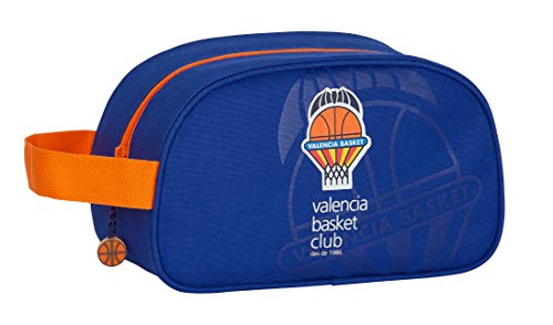 Valencia, Blau/orange, 290x140x150 mm, Kosmetiktasche mit mittlerem Griff von safta