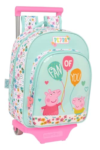 safta 612290020 Rucksack mit Trolley Peppa Pig Cosy Corner 26 x 34 x 11 cm, bunt von safta