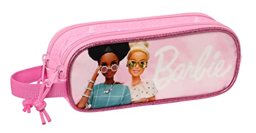 safta Barbie Girl - Federmäppchen für Kinder, für Kinder, ideal für Kinder von 5 bis 14 Jahren, bequem und vielseitig, Qualität und Strapazierfähigkeit, 21 x 6 x 8 cm, Rosa, Rosa, Estándar, Lässig von safta