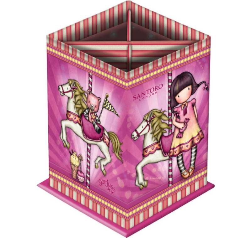 safta Kinderrucksack Bleistifthalter Gorjuss Carousel Rosa Pappe (8.5 x 11.5 x 8.5 cm) von safta