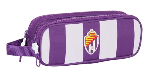 SAFTA REAL VALLADOLID - Kinder Doppel Federmäppchen Kinder Federtasche Ideal für Schulalter, Bequem und Vielseitig, Qualität und Widerstandsfähigkeit, 21 x 6 x 8 cm, Lila, Beere, Estándar, Casual von safta