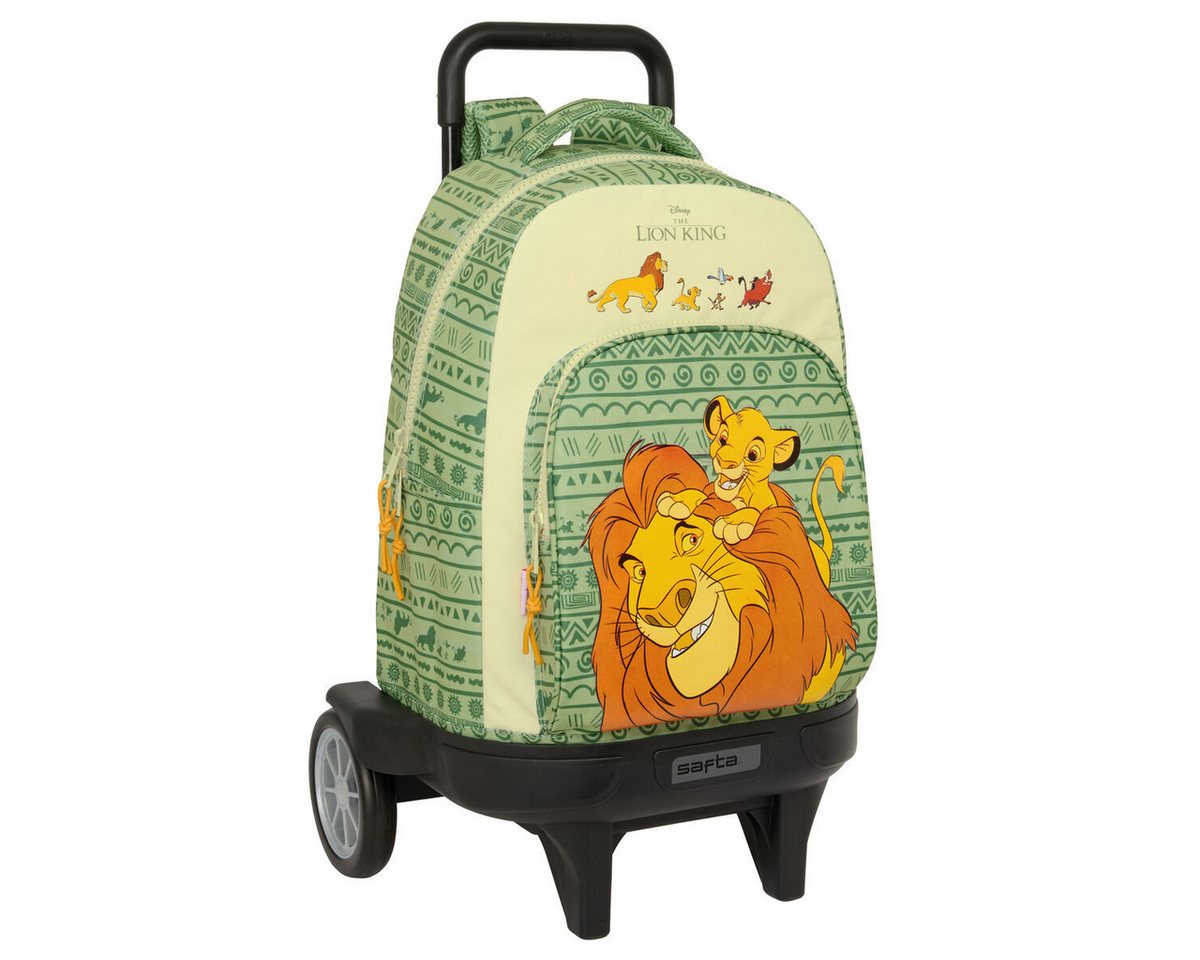 safta Rucksack Kinder Rucksack mit Rädern Mufasa grün Beige von safta