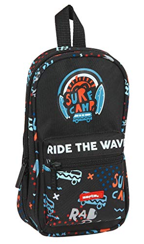 safta Surf Camp, Schwarz/Hellblau/Orange, 120x50x230mm, Rucksacktasche von safta