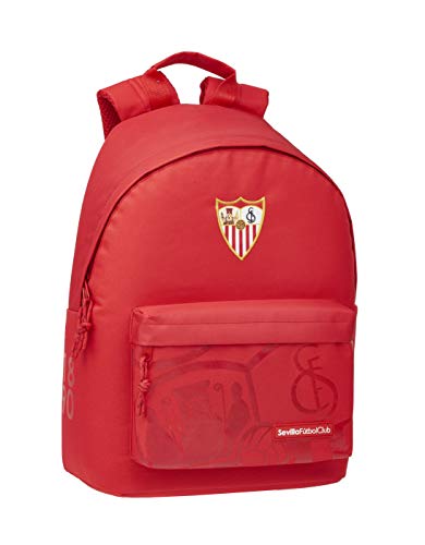 safta Unisex, Kinder Mochila Juvenil De Sevilla Fc Oficial para Portátil 14,1", 310x160x410mm Gepäck, Rot von safta