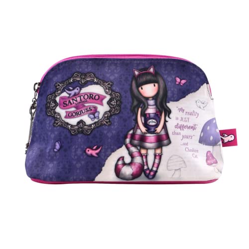 safta Unisex Kinder 1077gj03 Gorjuss mittelgroße Kulturtasche Cheshire Cat, bunt, Medium von safta