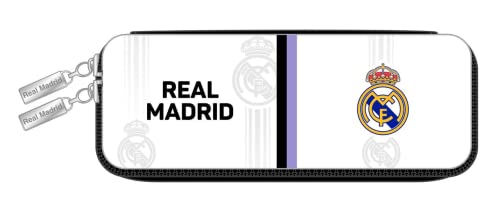 safta Unisex Kinder Federmäppchen, Real Madrid, 22/23, 220 x 80 x 50 mm, Schwarz, Weiß von safta