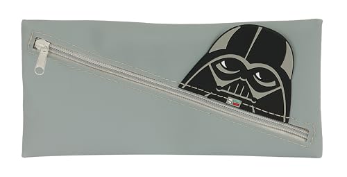 Safta Vader Federmäppchen, Federmäppchen für Kinder, Federmäppchen für Kinder, ideal für Schulkinder, bequem und vielseitig, Qualität und Widerstandsfähigkeit, 22 x 1 x 11 cm, Grau, grau, Estándar, von safta