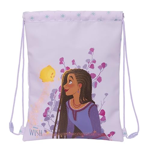 Safta WISH Junior Flacher Rucksack, ideal für Kinder unterschiedlichen Alters, bequem und vielseitig, Qualität und Widerstandsfähigkeit, 26 x 34 cm, Lila, Lila, Estándar, Casual von safta